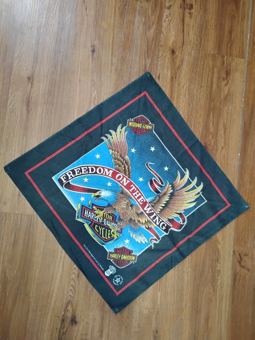 Vintage Freedom On The Wing Harley-Davidson Bandana Pocket Square